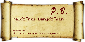 Palánki Benjámin névjegykártya